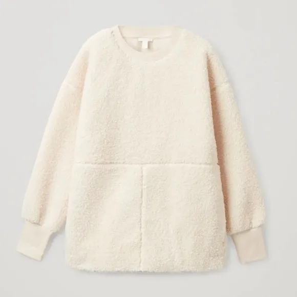 GUC Women’s COS Sherpa Teddy Pullover With Pockets Cream Size XXS/S