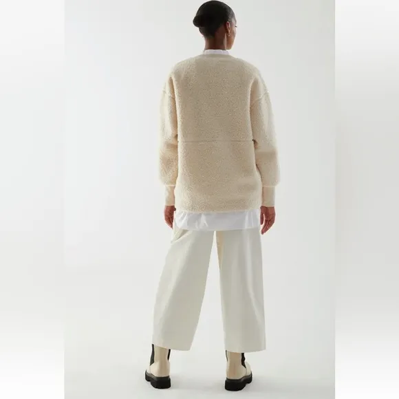 GUC Women’s COS Sherpa Teddy Pullover With Pockets Cream Size XXS/S