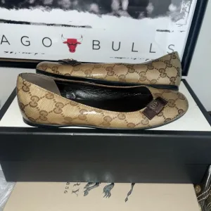 Gucci GG Monogram Crystal Coated Canvas Ballet Flats