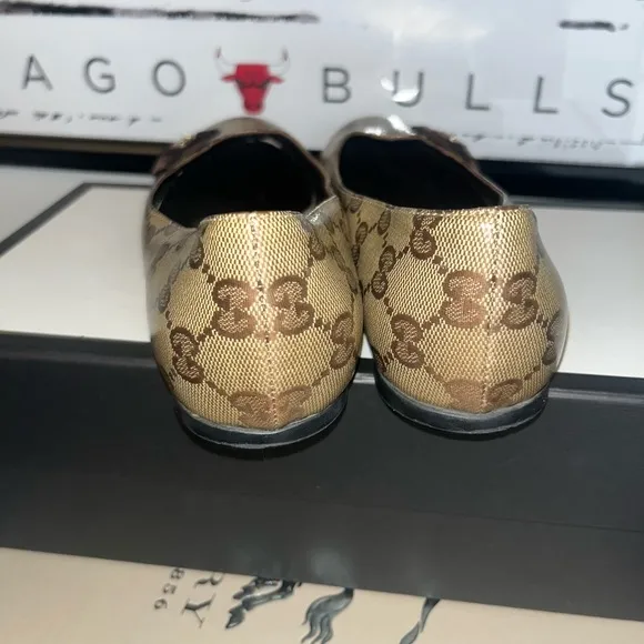 Gucci GG Monogram Crystal Coated Canvas Ballet Flats
