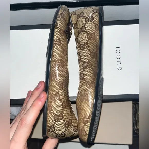 Gucci GG Monogram Crystal Coated Canvas Ballet Flats