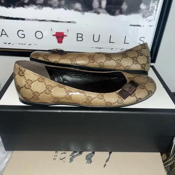 Gucci GG Monogram Crystal Coated Canvas Ballet Flats