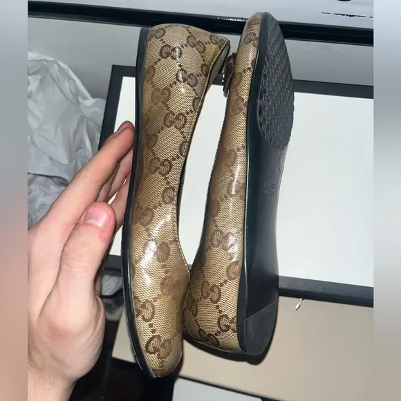 Gucci GG Monogram Crystal Coated Canvas Ballet Flats