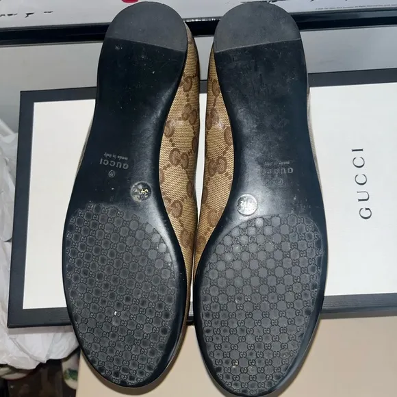 Gucci GG Monogram Crystal Coated Canvas Ballet Flats