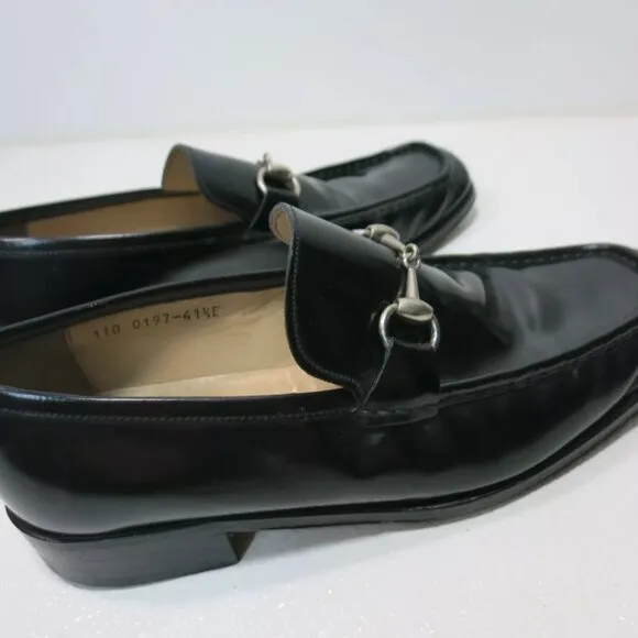 Gucci Horse Bit Leather Casual Footwear Men's Loafers Shoes Italy Sz 41.5 E 8