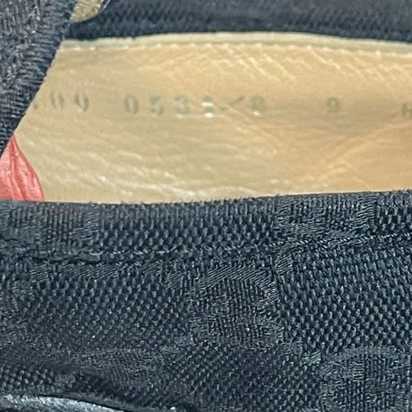 Gucci Monogrammed Black Horsebit Loafers size 9