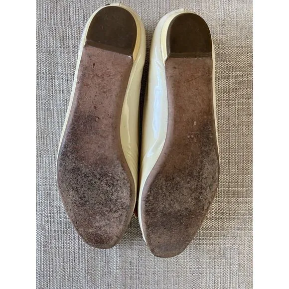 GUCCI patent leather flats open toes metal bow Made In Italy POSSIBLE 11