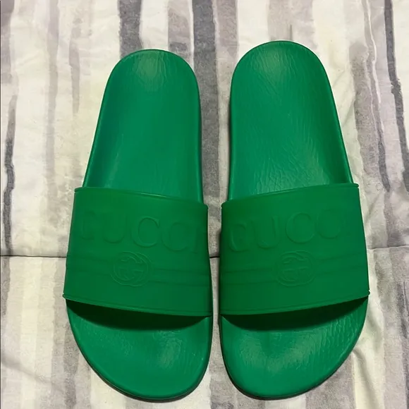 Gucci Vibrant Green Slides