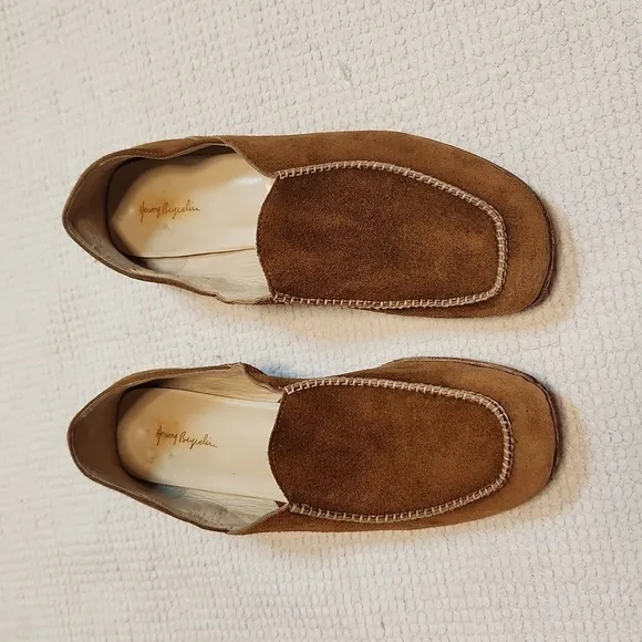 Henry Beguelin tan suede leather loafers sz 38.5 - 8.5