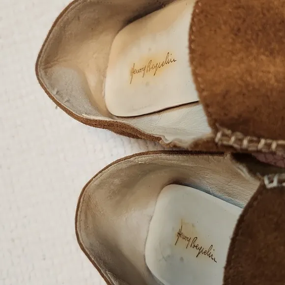 Henry Beguelin tan suede leather loafers sz 38.5 - 8.5