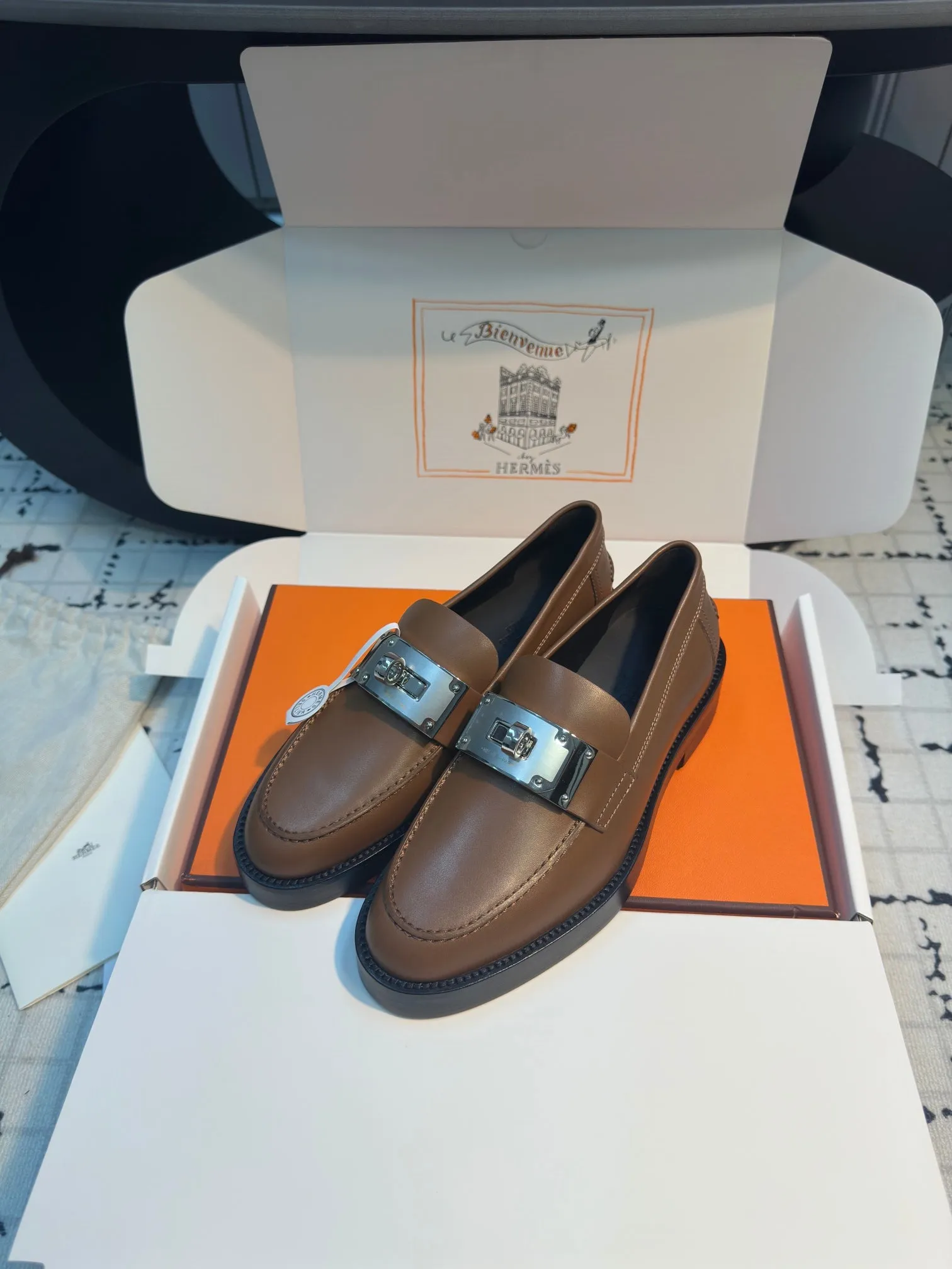 HM Hot Loafer 30mm Brown Coffee Cowhide  970665