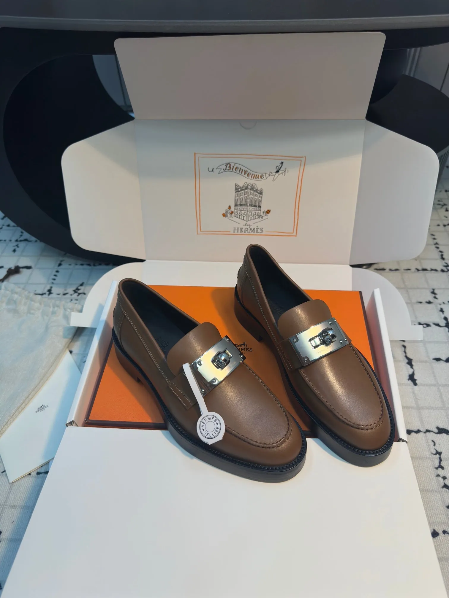 HM Hot Loafer 30mm Brown Coffee Cowhide  970665
