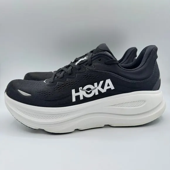 Hoka One One Bondi 9 Black White Road Running Walking Sneakers Men’s Size 11