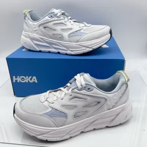 Hoka One One Clifton L Walking Running Shoe Cosmic Gray/Varsuty Navy Womens US 9