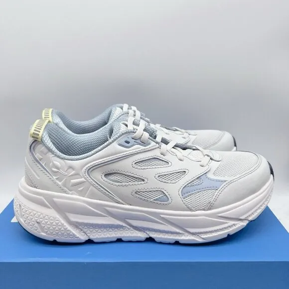 Hoka One One Clifton L Walking Running Shoe Cosmic Gray/Varsuty Navy Womens US 9