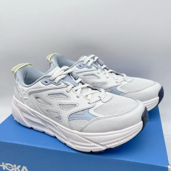 Hoka One One Clifton L Walking Running Shoe Cosmic Gray/Varsuty Navy Womens US 9