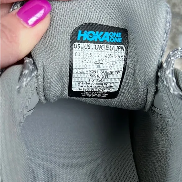 Hoka One One Women's Clifton L Elite Terrain System Sneakers in Galactic Grey