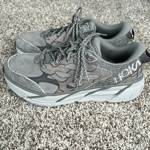 Hoka One One Women's Clifton L Elite Terrain System Sneakers in Galactic Grey
