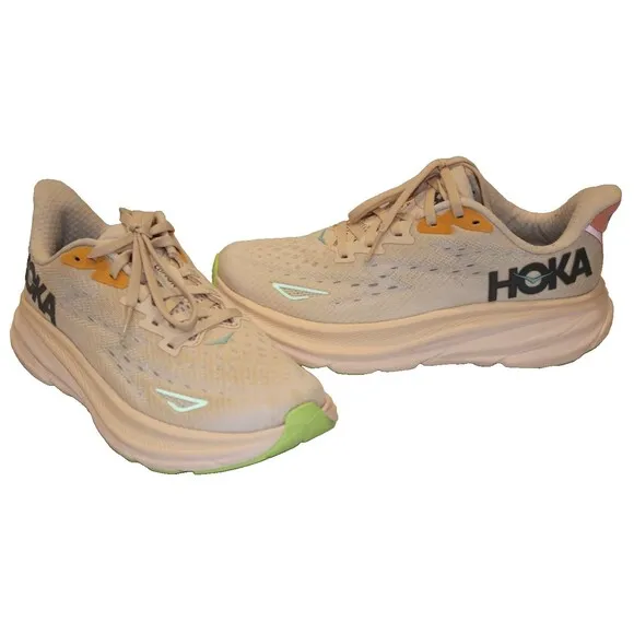 Hoka One Women's Clifton 9 Running Sneakers VLS BEIGE SZ 5.5 NEW