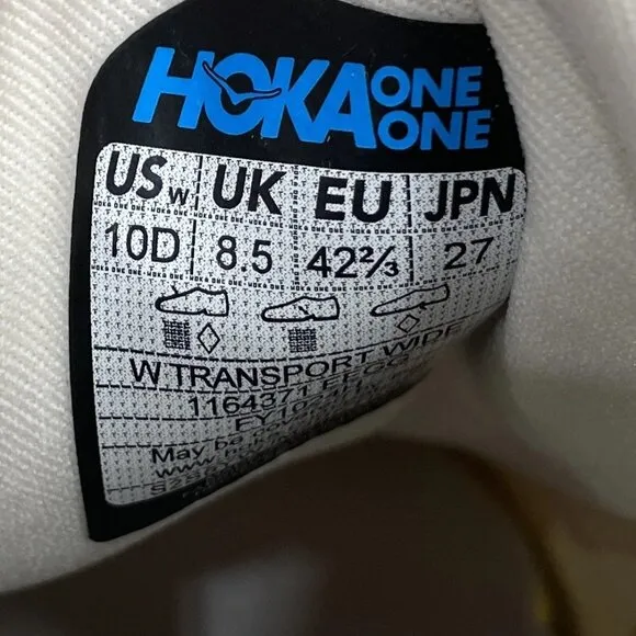 Hoka Women’s Transport Lifestyle Sneakers Eggnog Size 10D Wide Comfort Walking S