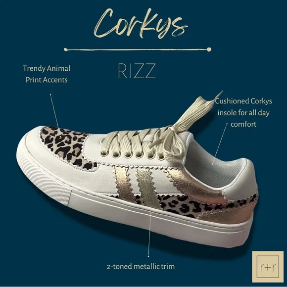 Hot! hey girl by corkys footwear rizz casual sneaker sand leopard print