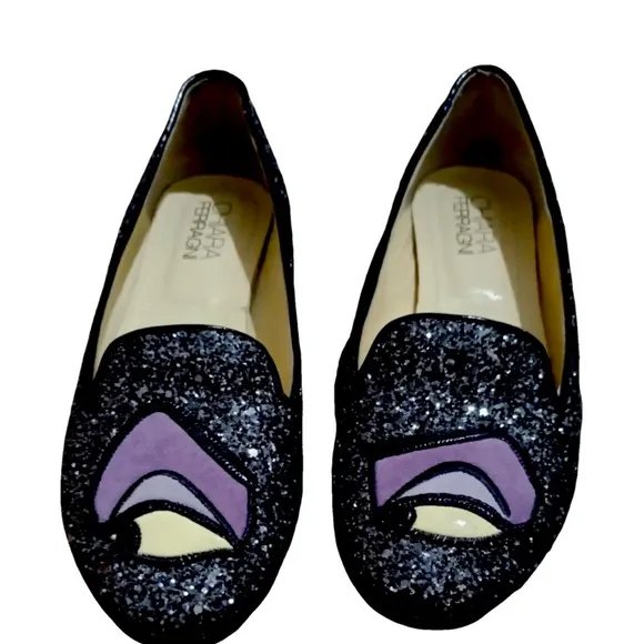 HTF Chiara Ferragni Glitter Ballet Flats, Disney Maleficent RARE Limited Edition