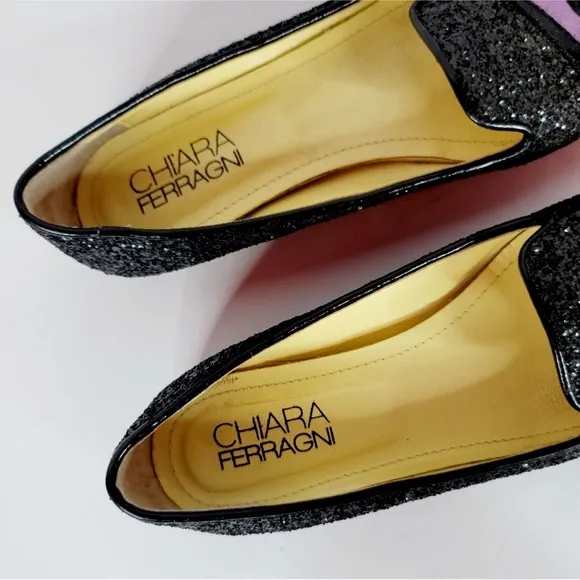HTF Chiara Ferragni Glitter Ballet Flats, Disney Maleficent RARE Limited Edition