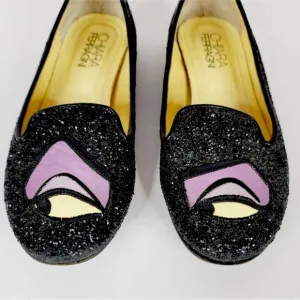 HTF Chiara Ferragni Glitter Ballet Flats, Disney Maleficent RARE Limited Edition