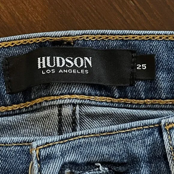 Hudson Nico Super Skinny Jeans Size 25 Blue Mid-Rise Stretch Denim Classic Fit