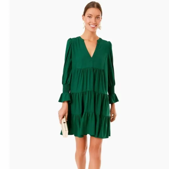 Hunter Green Crepe Kenzo DressPOMANDER PLACE