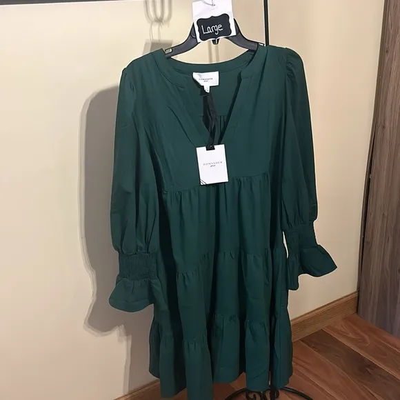 Hunter Green Crepe Kenzo DressPOMANDER PLACE