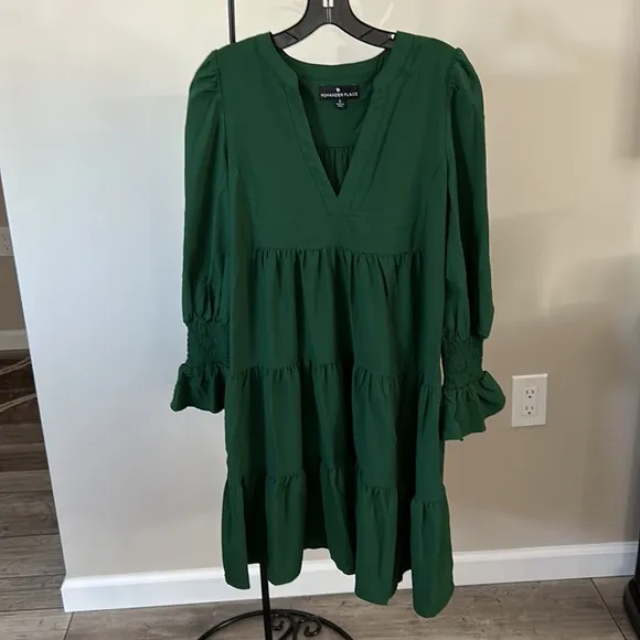 Hunter Green Crepe Kenzo DressPOMANDER PLACE