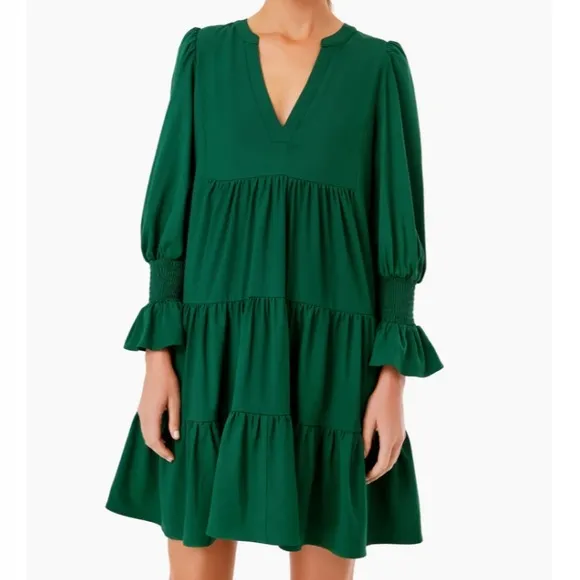 Hunter Green Crepe Kenzo DressPOMANDER PLACE