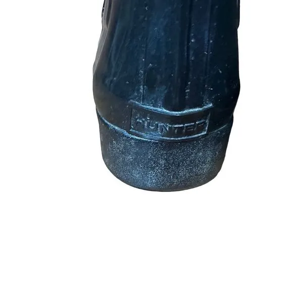 Hunter Original Refined Chelsea Gloss Womens Black Short Ankle Rain BOOTS Sz 6