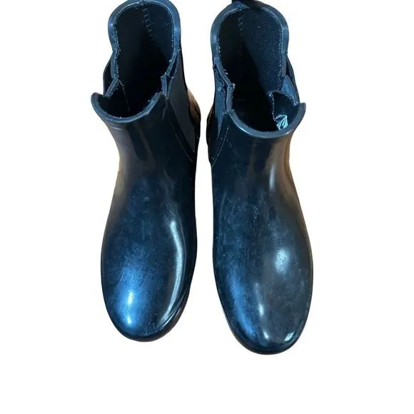 Hunter Original Refined Chelsea Gloss Womens Black Short Ankle Rain BOOTS Sz 6