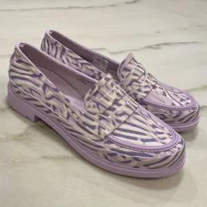 Hunter Penny Loafers size 6 Coral Print Purple Dawn Waterproof