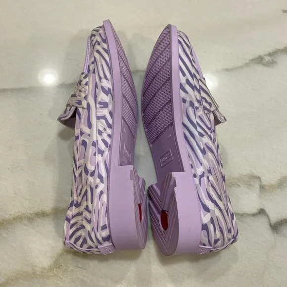 Hunter Penny Loafers size 6 Coral Print Purple Dawn Waterproof