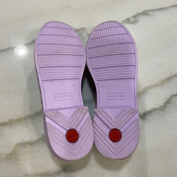 Hunter Penny Loafers size 6 Coral Print Purple Dawn Waterproof