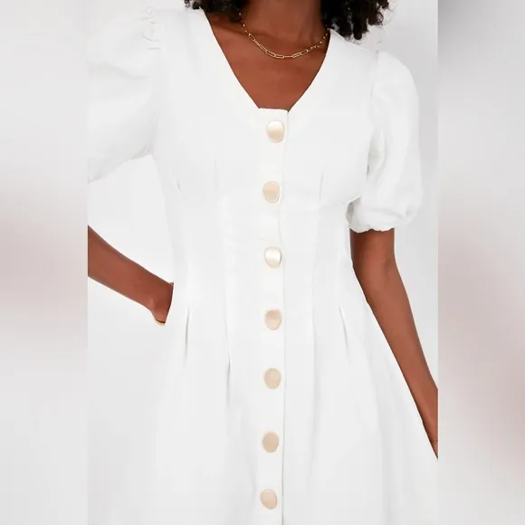 Hyacinth House White Denim Emelia Mini Dress (XXL)