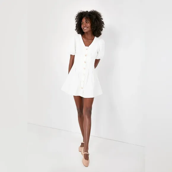 Hyacinth House White Denim Emelia Mini Dress (XXL)