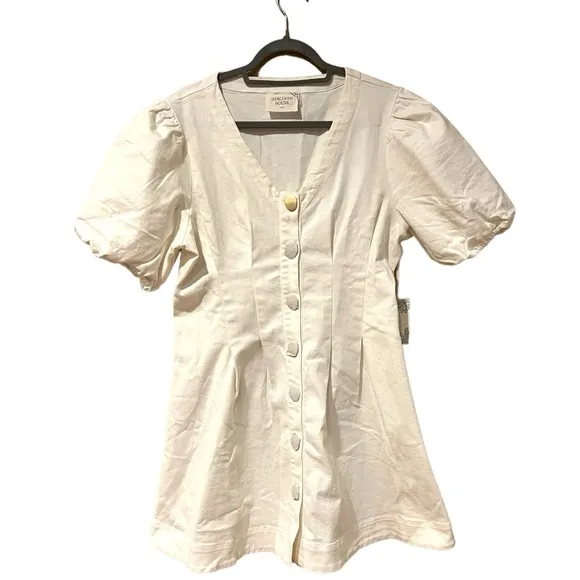 Hyacinth House White Denim Emelia Mini Dress (XXL)