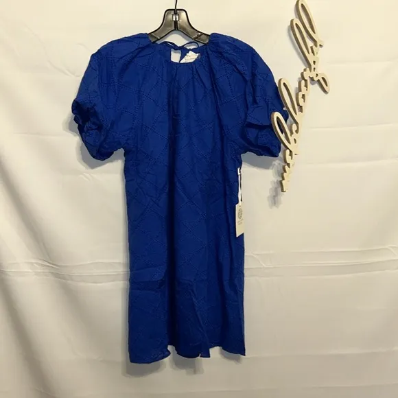HYACINTH HOUSERoyal Blue Eyelet Quincy Mini Dress