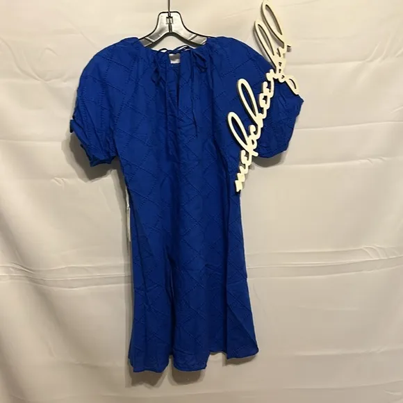 HYACINTH HOUSERoyal Blue Eyelet Quincy Mini Dress
