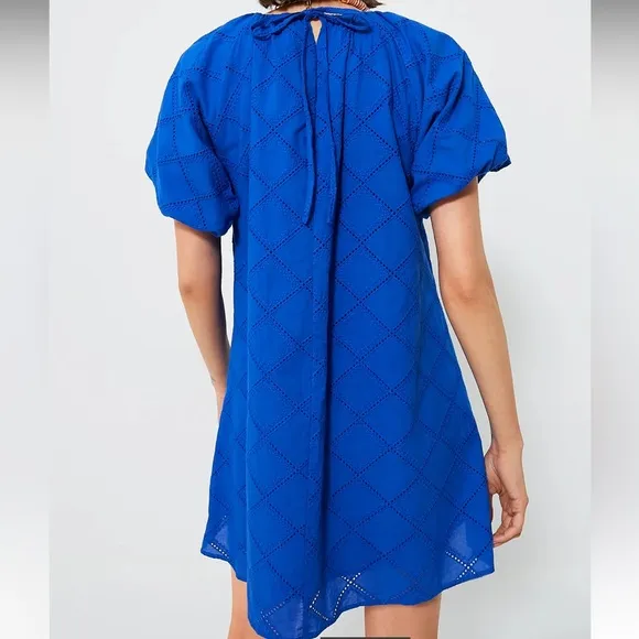 HYACINTH HOUSERoyal Blue Eyelet Quincy Mini Dress