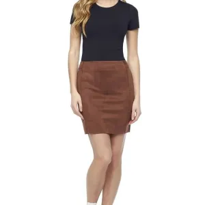 ILTM NWT Tobacco Faux Suede Skirt