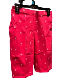 Isaac Mizrahi Live!  Women's Shorts Sz 2 Reg Embroidered CottonSpan Pink Punch