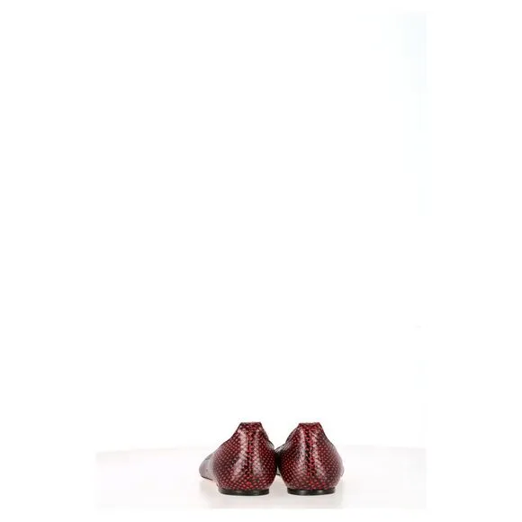 Isabel Marant Etoile Lili Python-Effect Ballet Flats in Red Leather