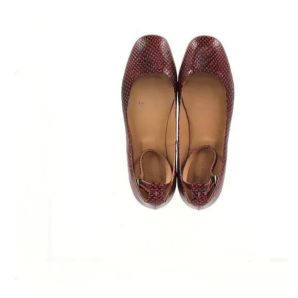 Isabel Marant Etoile Lili Python-Effect Ballet Flats in Red Leather