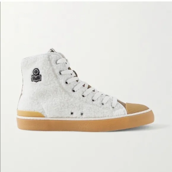 Isabel Marant Sneakers Benkeen High Top in Shearling White