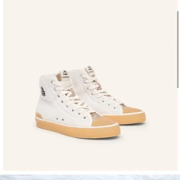 Isabel Marant Sneakers Benkeen High Top in Shearling White